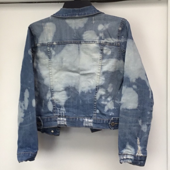 GJG Acid washed Distressed Cropped Jean Jacket Sm - Picture 4 of 6